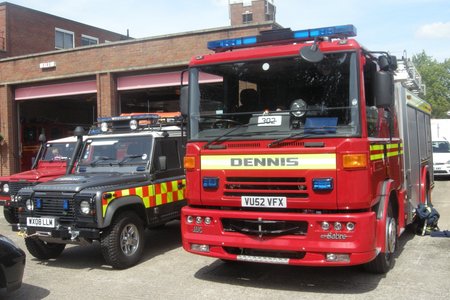Fire Engine at Evesham Fire Station Emergency Services Day